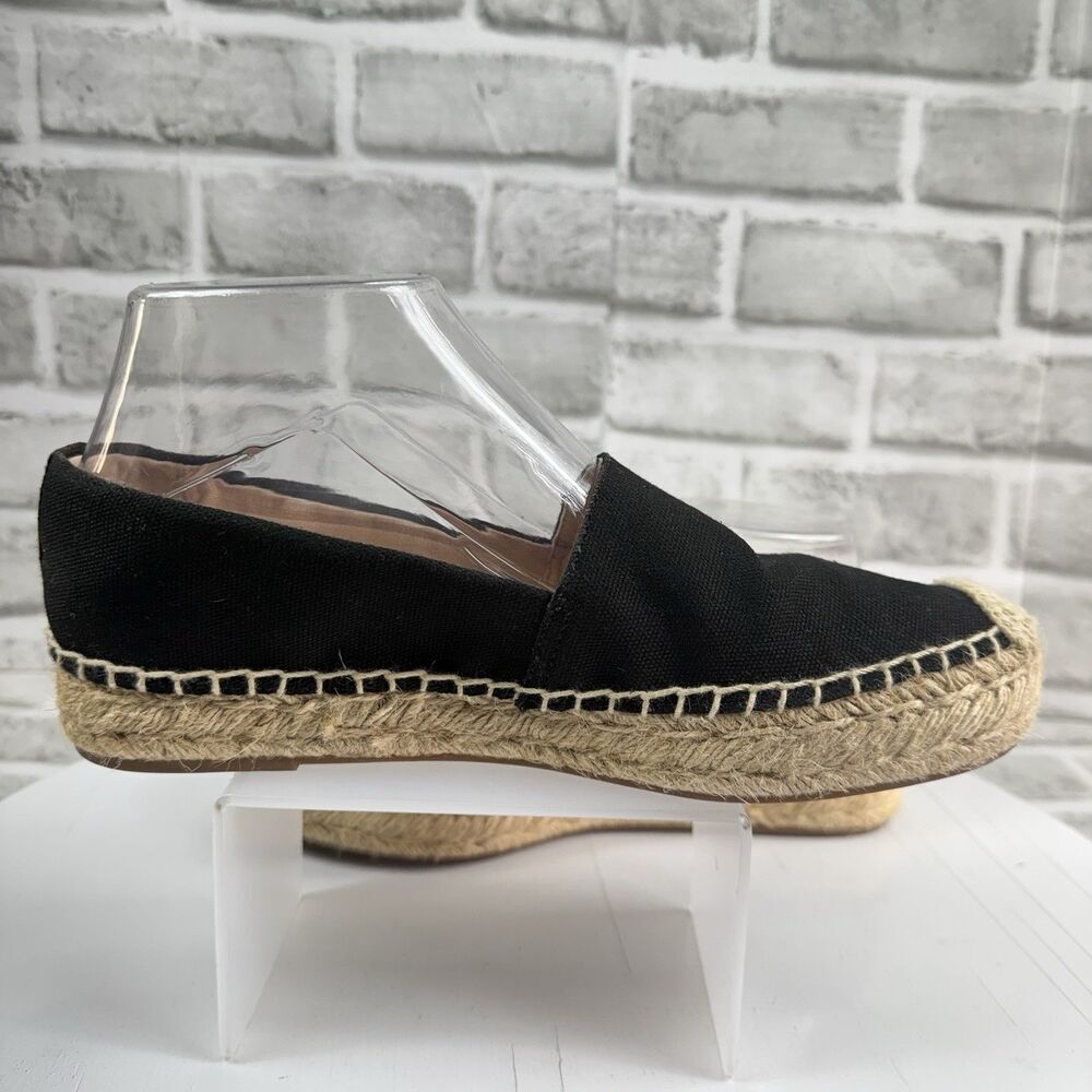 J.Crew Women's Size 8 Black Canvas Espadrille Slip-on Comfort Loafer Shoes - Picture 3 of 10